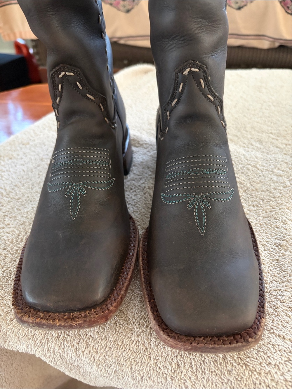 Tanner Mark Brown Leather Western Boots - Picture 3 of 16